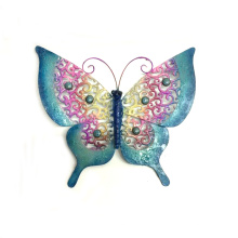 Rough Metal Butterfly Wall Craft avec pierre de couleur